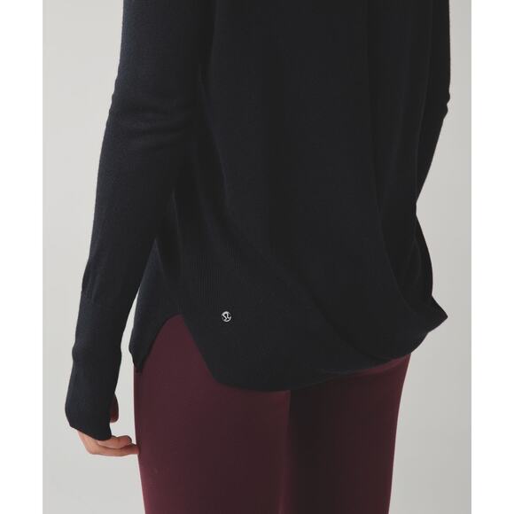 Lululemon Bring It Backbend Open Back Long Sleeve Pullover Sweater Black 8 - Picture 3 of 9